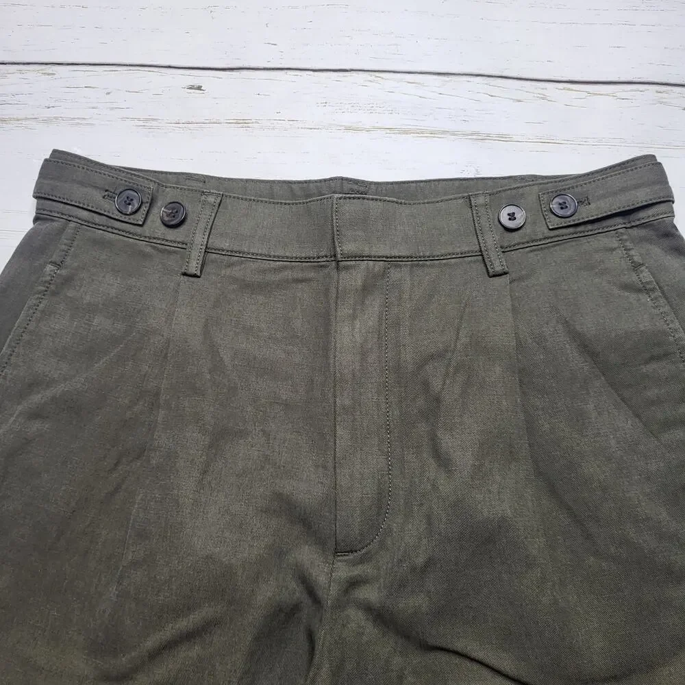 Madewell Barrel Trouser Pants Drapey Twill Olive Green Pleated Minimalist 10 - Picture 5 of 11